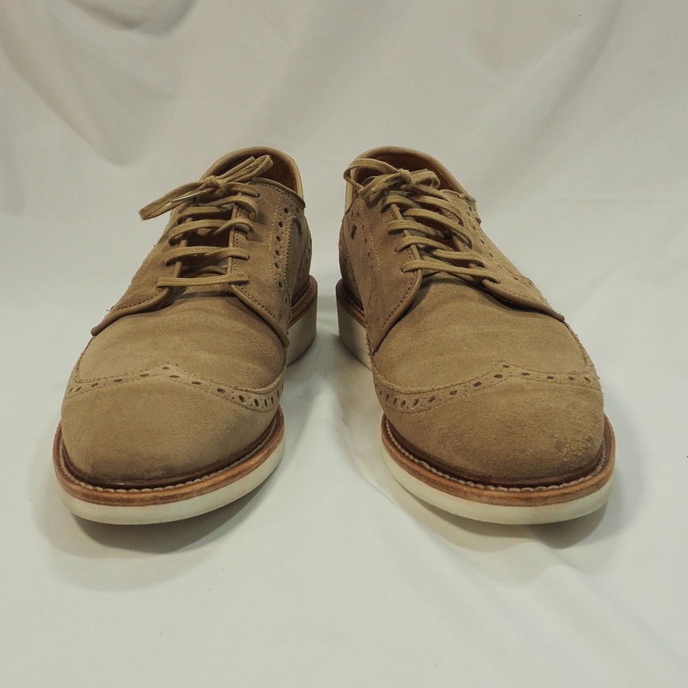 Allen Edmonds William Shoes Mens 11.5 Tan Suede Longwing Derby Wingtip Oxford - Picture 4 of 11